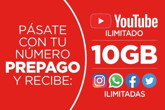 Pásate con tu número a Claro y recibe Youtube ilimitado + 10GB de navegación + Apps ilimitadas por 15 días GRATIS. Solicítalo en tu tienda Claro más cercana.
